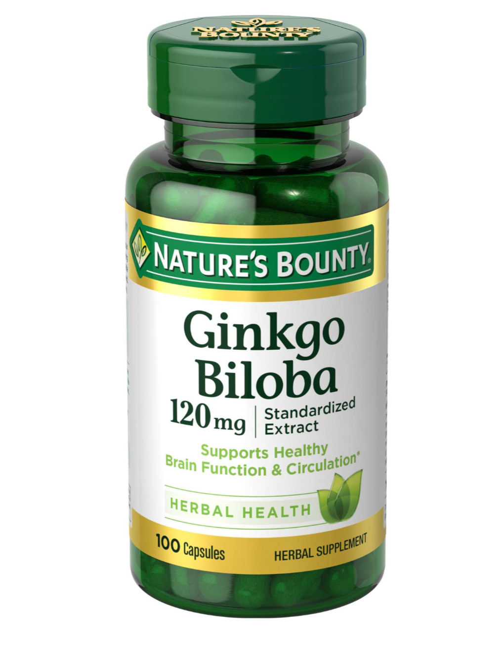 NATURE'S BOUNTY GINKGO BILOBA STANDARDIZED EXTRACT 120MG CAPSULES 100 CT