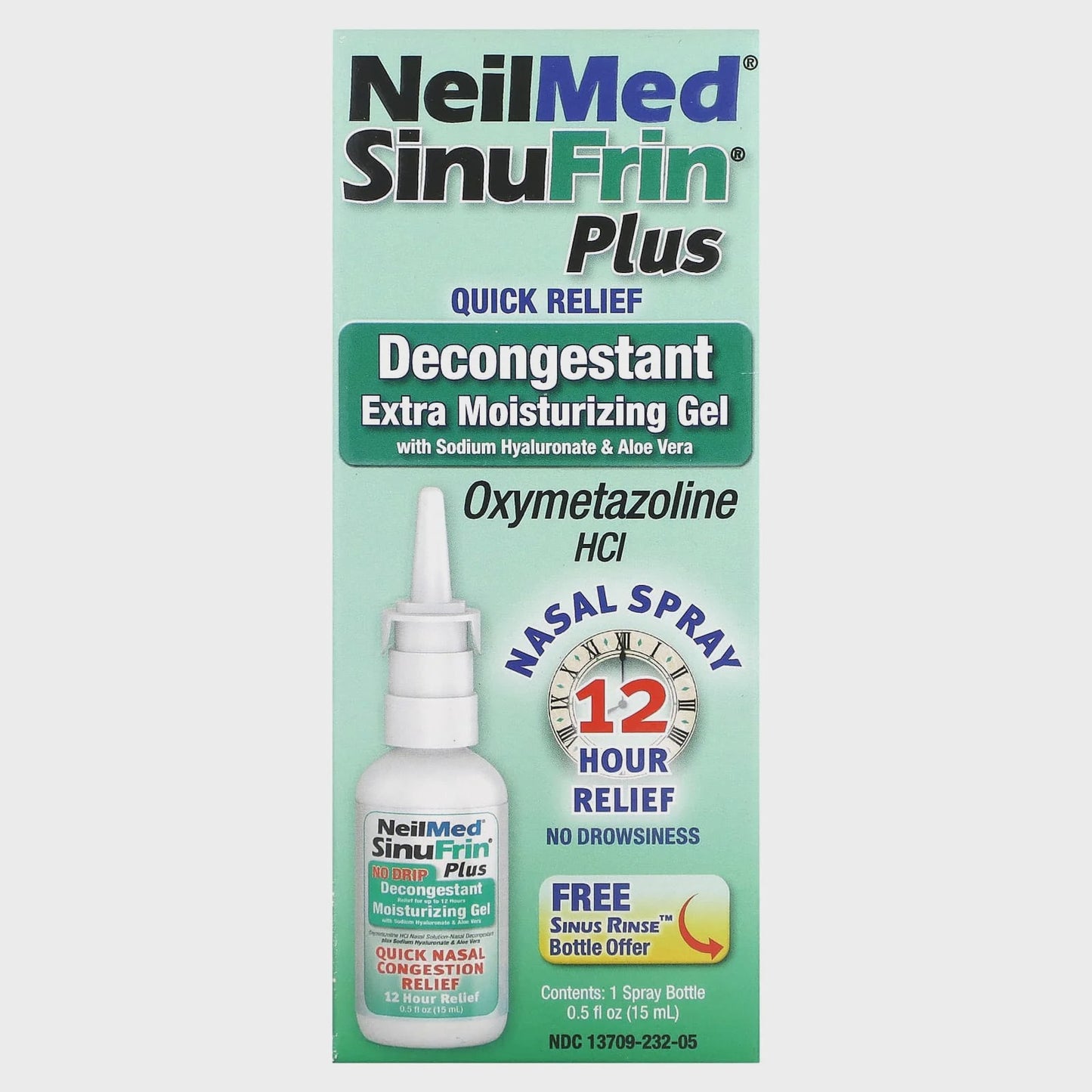 NeilMed SinuFrin Plus No Drip Decongestant Moisturizing Gel - 0.5 fl oz