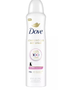DOVE A/P & DEODORANT ADVANCED CARE DRY SPRAY CLEAR FINISH 3.8 OZ