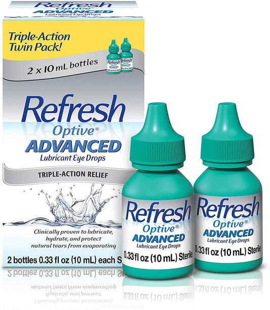 REFRESH Optive Advanced Lubricant Eye Drops 0.66 fl oz (2 x 0.33 fl oz)