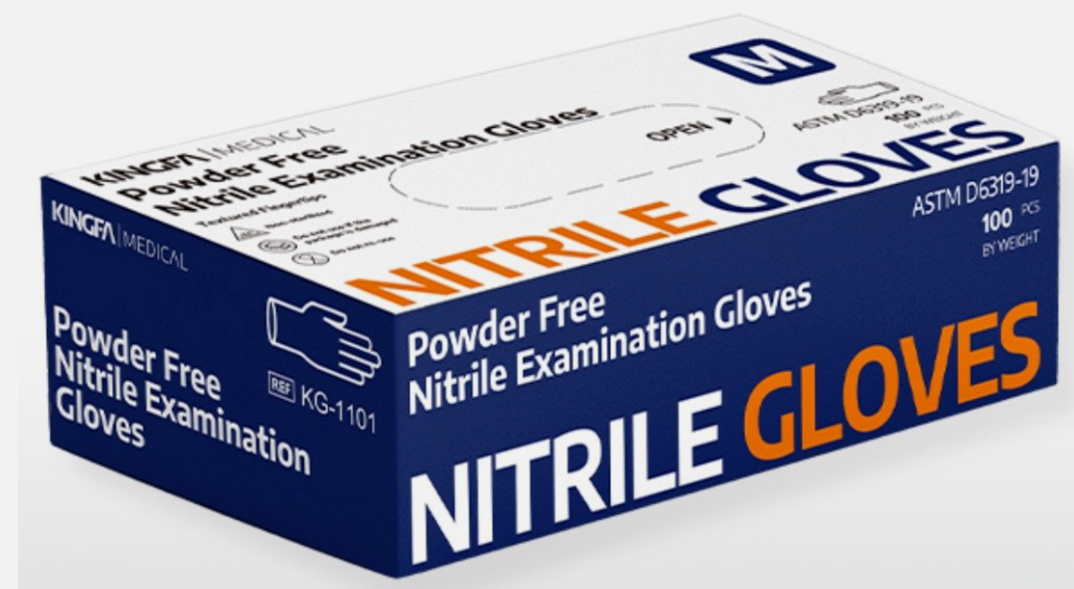 KINGFA POWDER FREE NITRILE EXAMINATION GLOVES SIZE M