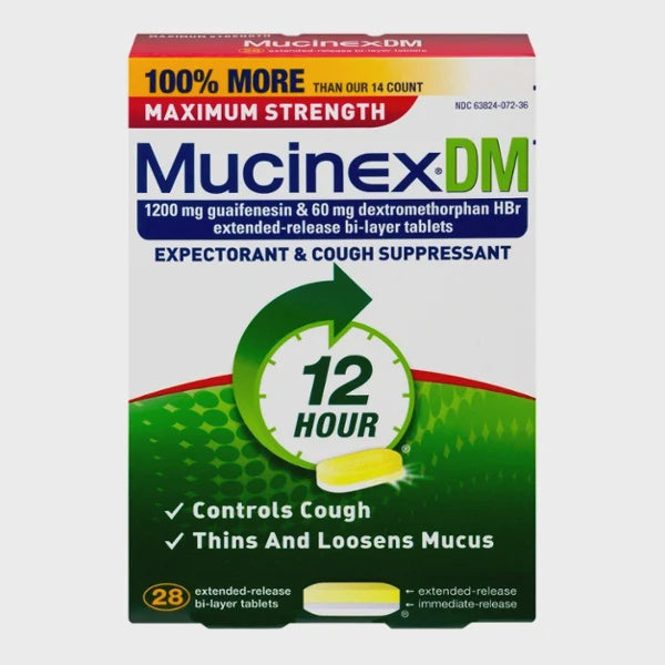 MUCINEX DM 12 HOUR EXPECTORANT & COUGH SUPPRESSANT MAX STRENGTH TABLETS 28 CT