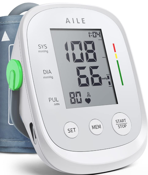 Blood Pressure Monitor,AILE blood pressure machine Upper Arm Large Cuff(8.7"-16.5"Adjustable)