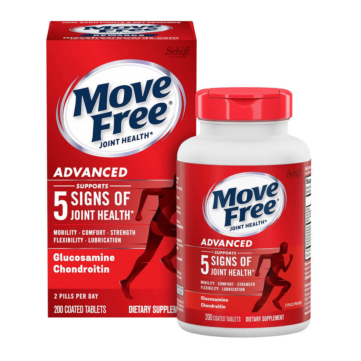 Schiff Brand Move Free Advanced Joint Supplement, 200 Tablets