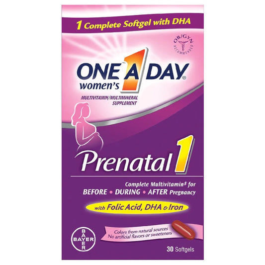 One A Day Women's Prenatal Vitamin 1 With Dha & Folic Acid Multivitamin Softgels - 30ct