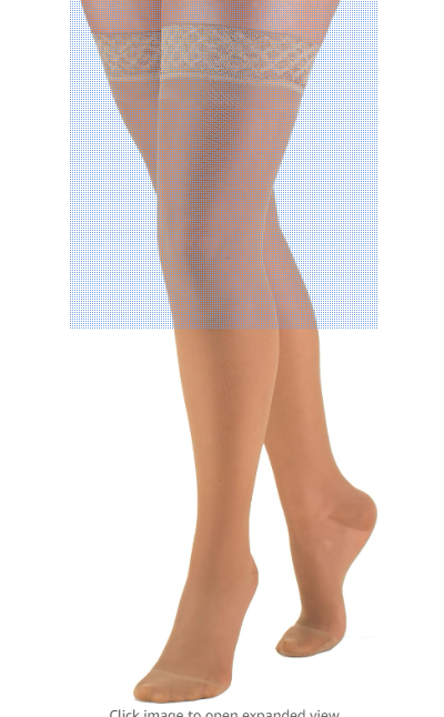 Truform Sheer Compression Stockings, 15-20 mmHg, Women's Thigh High Length, Beige, Medium