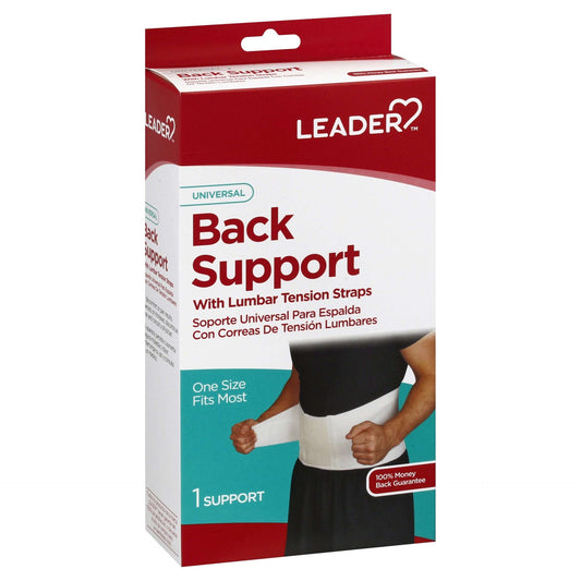 LEADER(TM) BACK SUPPORT UNIVERSAL WITH LUMBAR TENSION STRAPS
