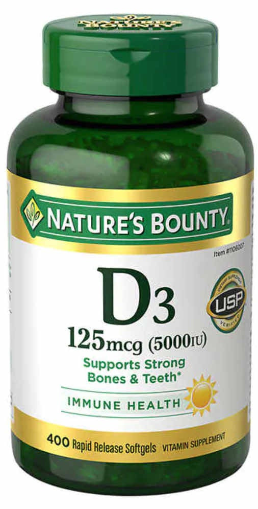 NATURE'S BOUNTY D3 125MCG (5000IU) 400 GEL