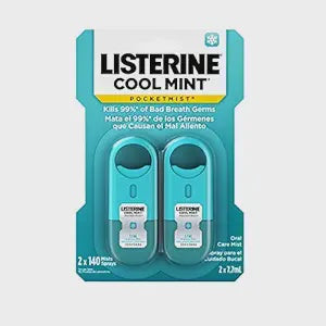 Listerine Pocketmist Cool Mint Oral Care Mist to Get Rid of Bad Breath, 2 Pack