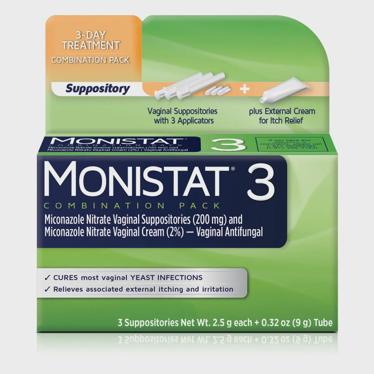 MONISTAT 3 DUAL ACTION COMBINATION PACK WITH SOFT INSERTS 3 CT