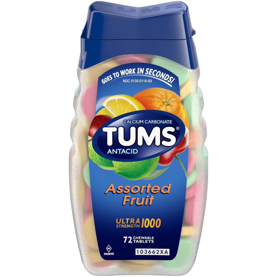TUMS ANTACID ASSORTED FRUIT ULTRA STRENGTH 1000 72TBS
