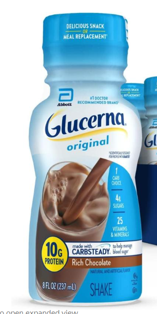 Glucerna Nutritional Shake, Rich Chocolate, 8OZ