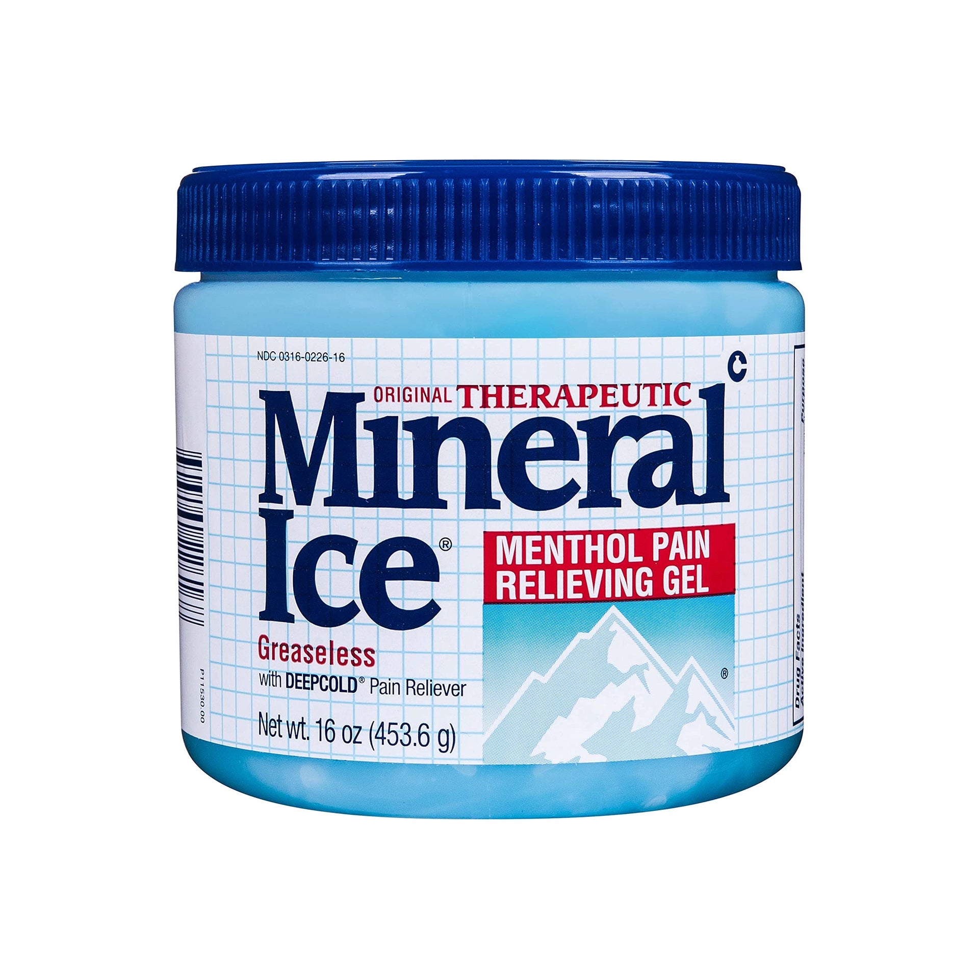Mineral Ice Therapeutic Pain Relieving Gel, 16 Ounce, Blue, 1 Pound