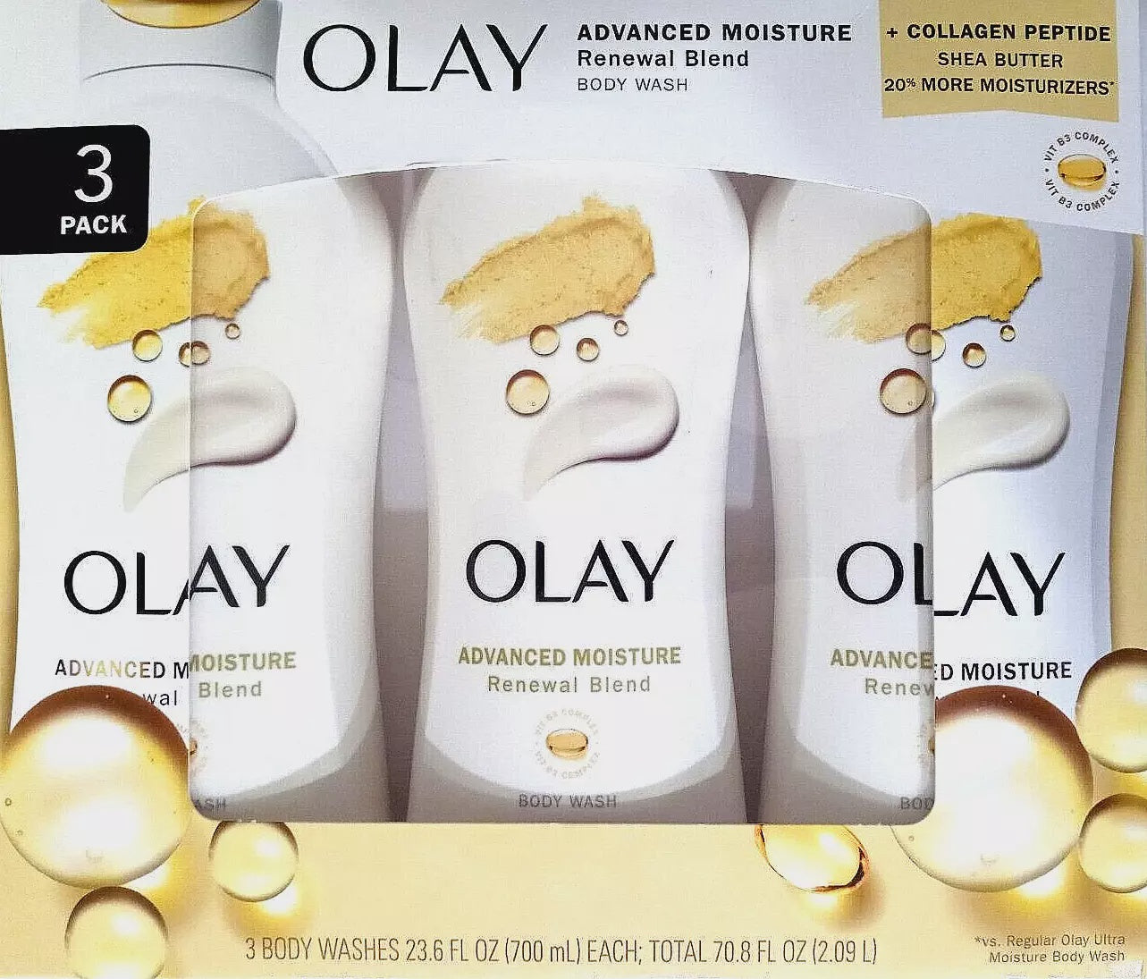 OLAY ULTRA MOISTURE PLUS COMPLEX BODY WASH 23.6 OZ （若整盒销售请打3 bottles）