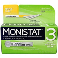 MONISTAT 3 MICONAZOLE NITRATE VAGINAL CREAM 4% 3 APPLICATORS