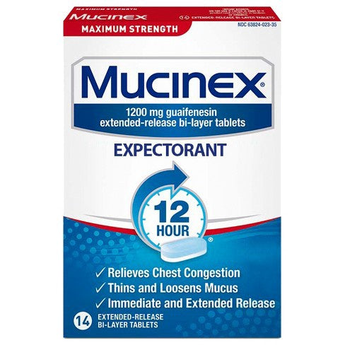 Mucinex Max Strength 12Hour Chest Congestion Medicine - Tablets - 14ct