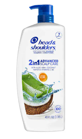 Head & Shoulders 2-in-1 Advanced Scalp Care with Aloe Vera, Coconut Water & Vitamins, 40 fl oz