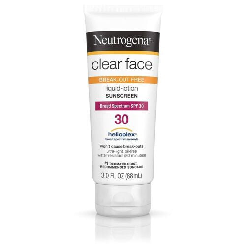 Neutrogena Clear Face Sunscreen Lotion, SPF 30 - 3 oz tube