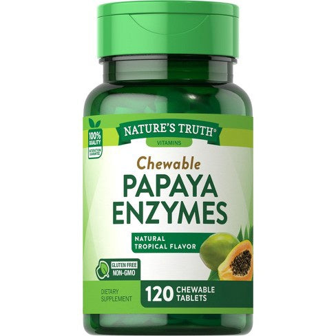 Natures Truth Chewable Papaya Enzyme Tablets, 120 Ea