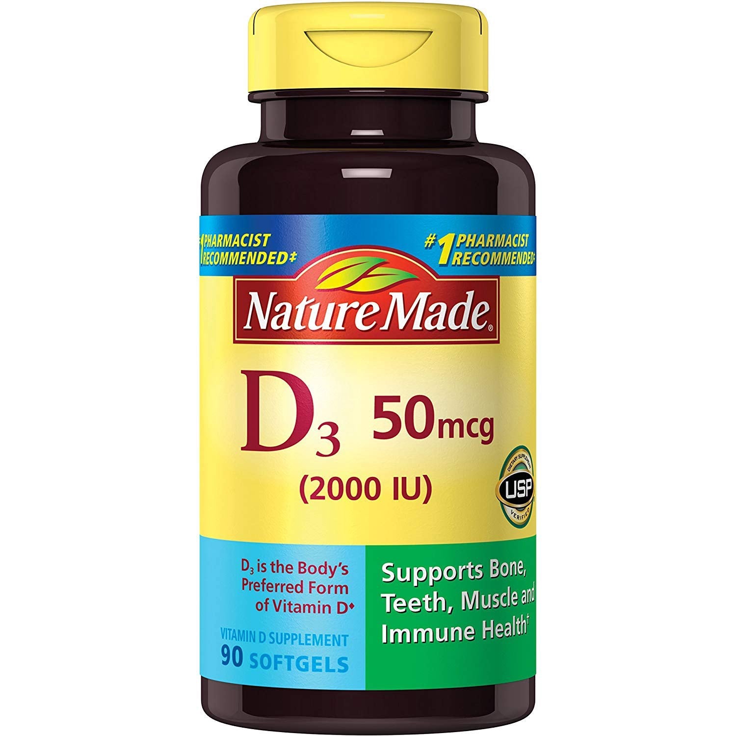 Nature Made Vitamin D3 2000 IU Liquid Softgels 90 ea