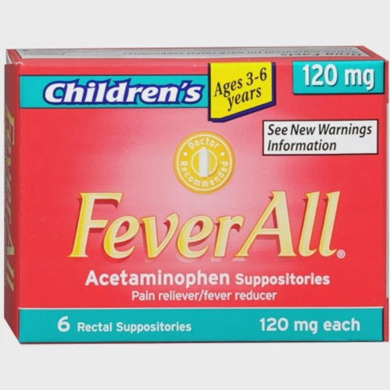 FeverAll Children's 120 mg Rectal Suppositories 6 Each