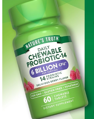 NATURE'S TRUTH PROBIOTIC-14 CHEWABLE TABLETS BERRY 60 CT , CHEWABLE