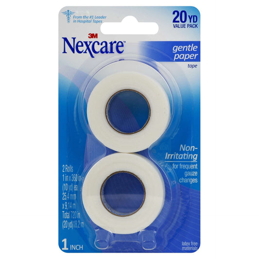 NEXCARE 1IN*10YD GENTLE PAPER TAPE 2 ROLLS