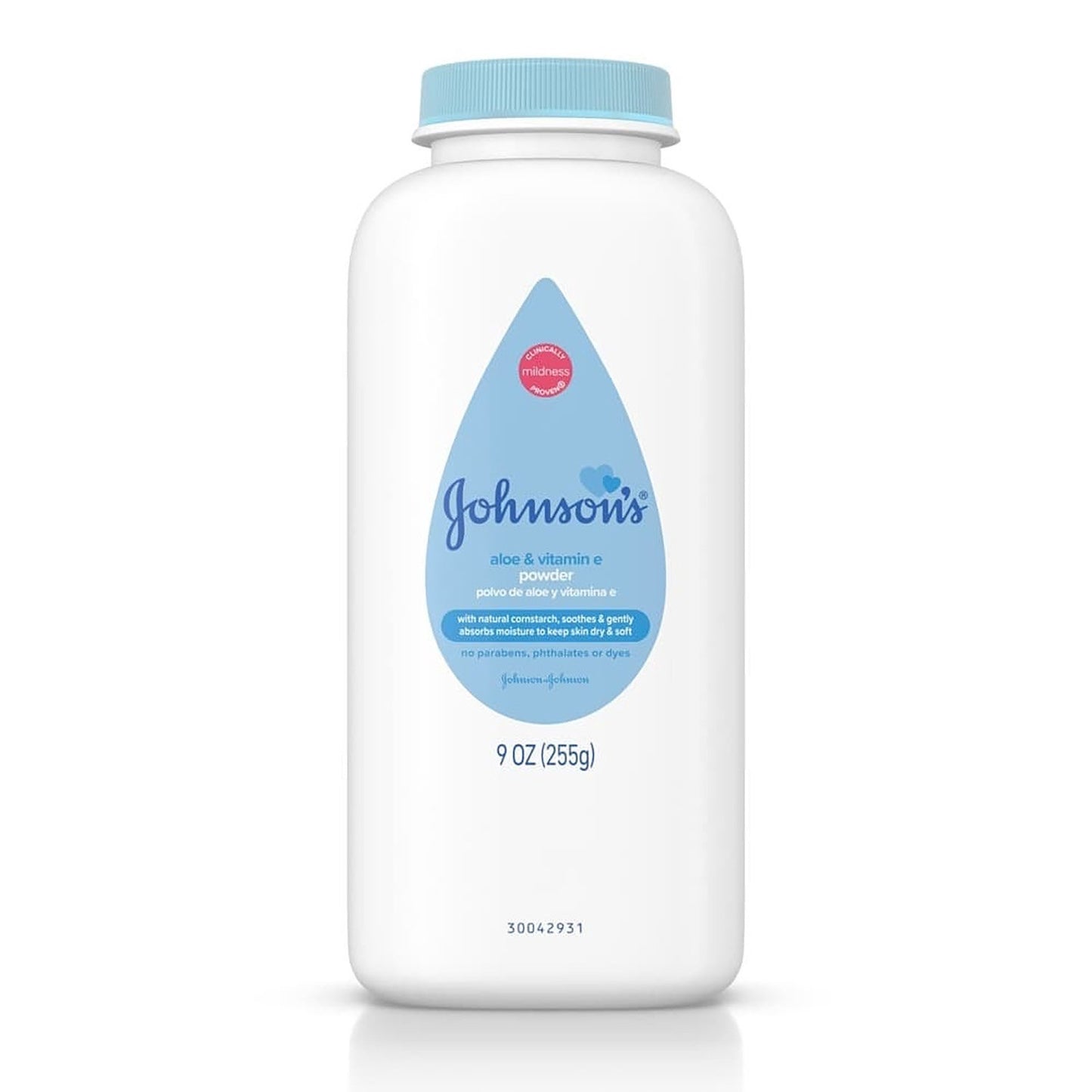 Johnson's Baby Powder, Pure Cornstarch with Soothing Aloe & Vitamin E - 9 oz bottle
