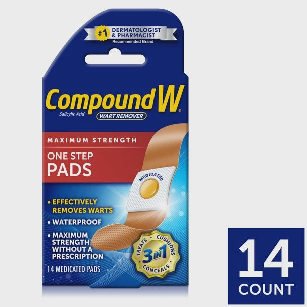 COMPOUND W WART REMVR PATCH 14 PADS