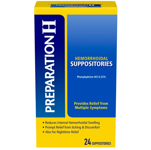 Preparation H Hemorrhoid Symptom Treatment Suppositories -- 24 Suppositories