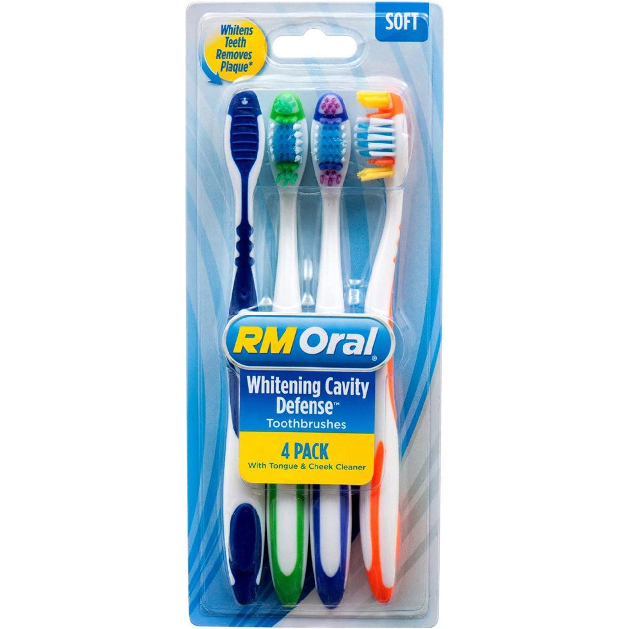 RM Oral Whitening Cavity Defense Soft Toothbrushes - 4 ct