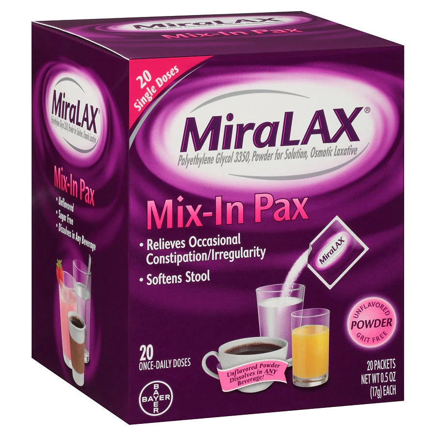 Miralax Laxative Single Dose Powder For Solution, 17 Gm Sachets, 10 Ea