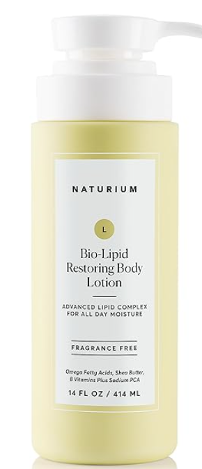 Naturium Bio-Lipid Restoring Moisturizing Body Lotion with Shea Butter, Fragrance Free, 14 oz