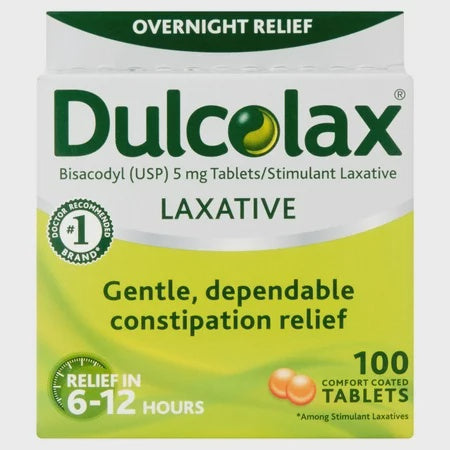 Dulcolax Laxative, 5 mg, Comfort Coated Tablets - 100 tablets