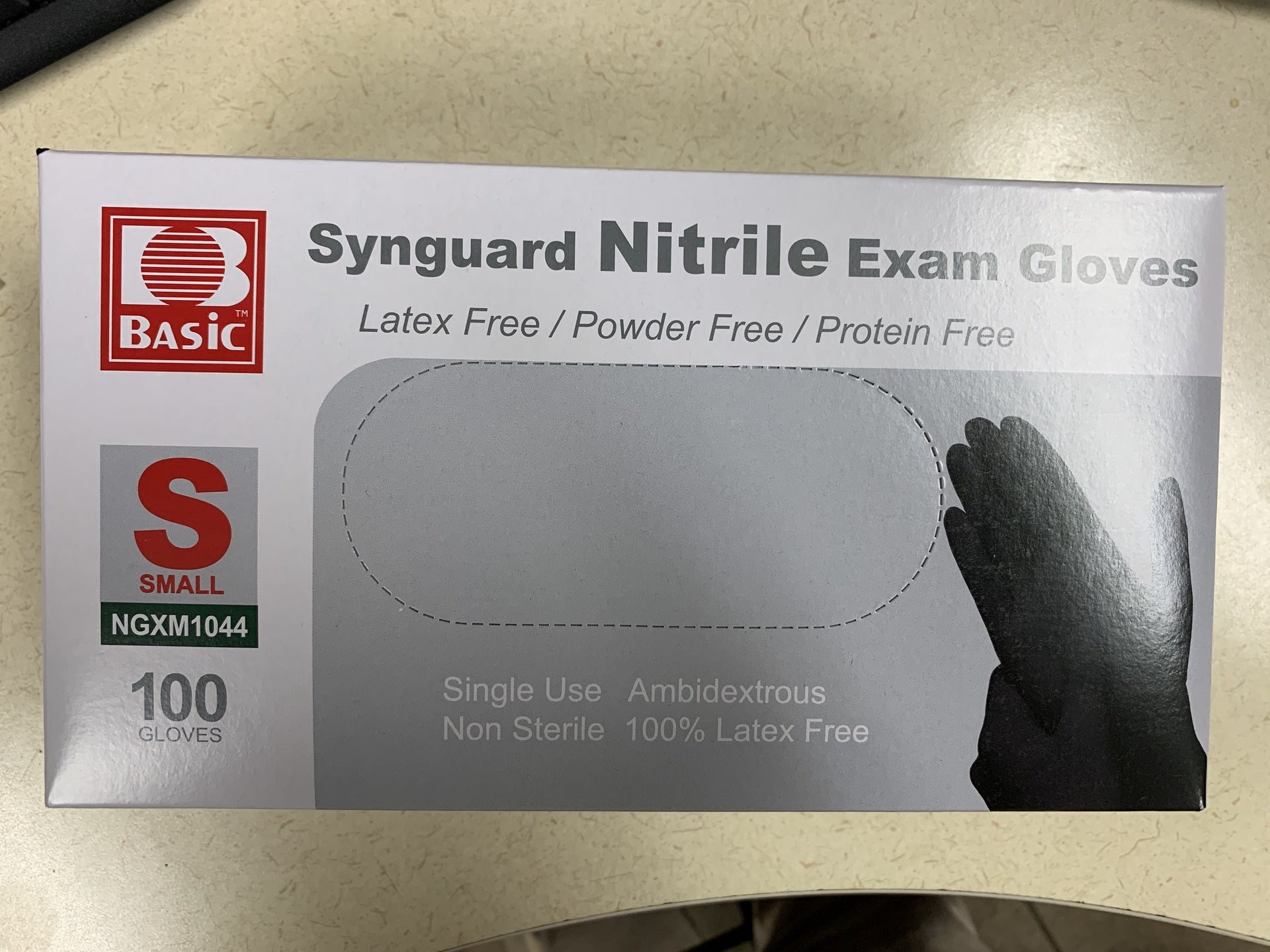 1044 Basic Synguard Nitrile Exam Gloves (Small)100 BLACK