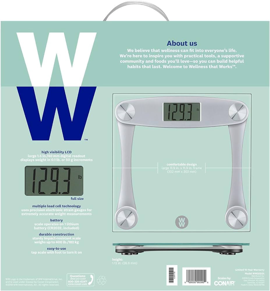 Weight Watchers by Conair Digital Glass and Chrome Scale WW39X