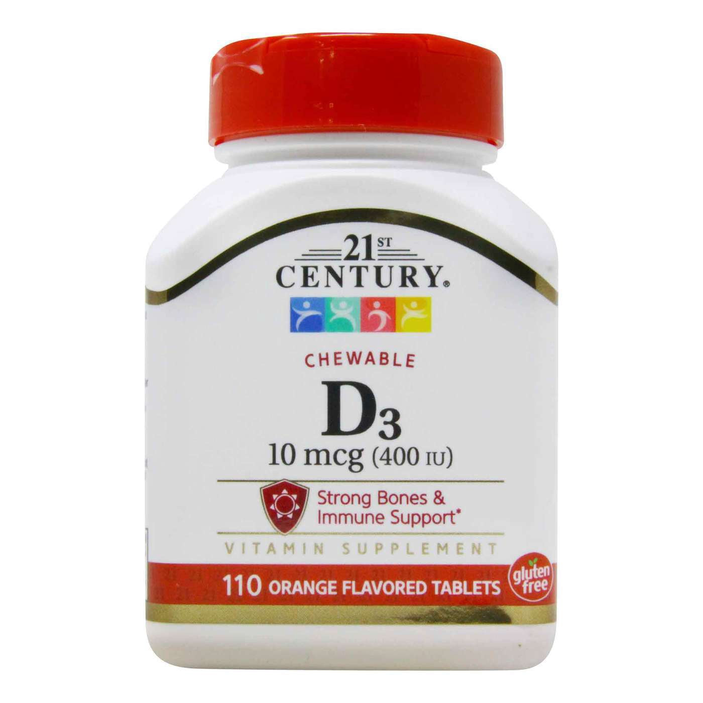 21st Century Chewable D3 -, Orange - 10 mcg - 110 Chewable Tablets