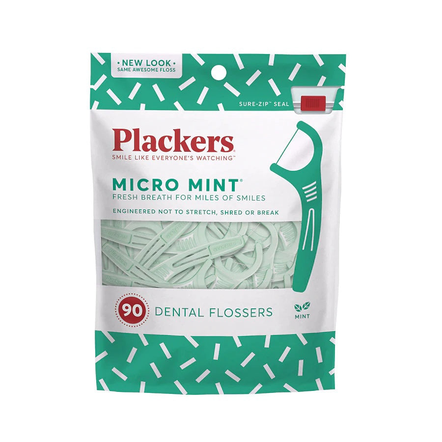 Plackers Micro Mint DENTAL FLOSSERS (90 Count)