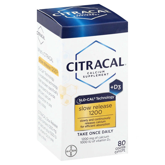 Citracal Calcium + D Slow Release 1200 Coated Tablets 80 Ct