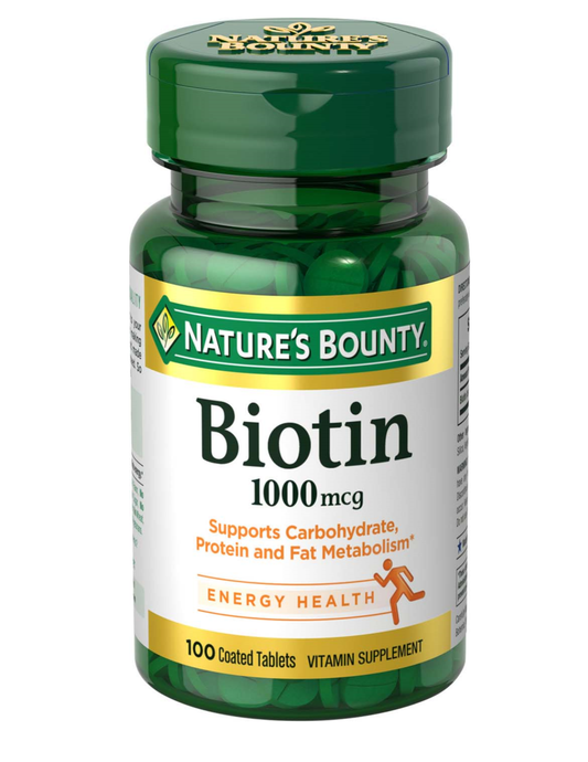 Nature's Bounty Biotin 1000Mcg Tablets 100 Ct