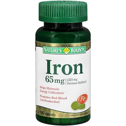 Nature's Bounty Iron 65Mg Tablets 100 Ct