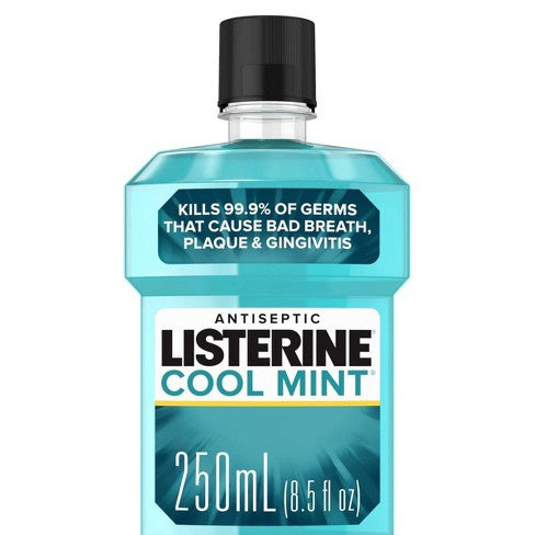 Listerine Antiseptic Mouthwash For Bad Breath And Plaque Cool Mint - 250ml