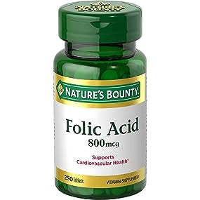 Nature's Bounty Folic Acid 800Mcg Tablets 250 Ct