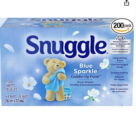 Snuggle Dryer Sheets, Long Lasting Fresh and Clean Scent 200 SHEETS