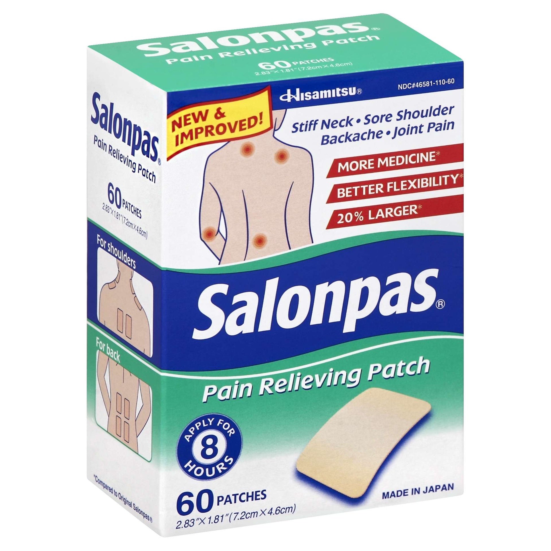 SALONPAS 8 HOUR PAIN RELIEF PATCH 60 CT