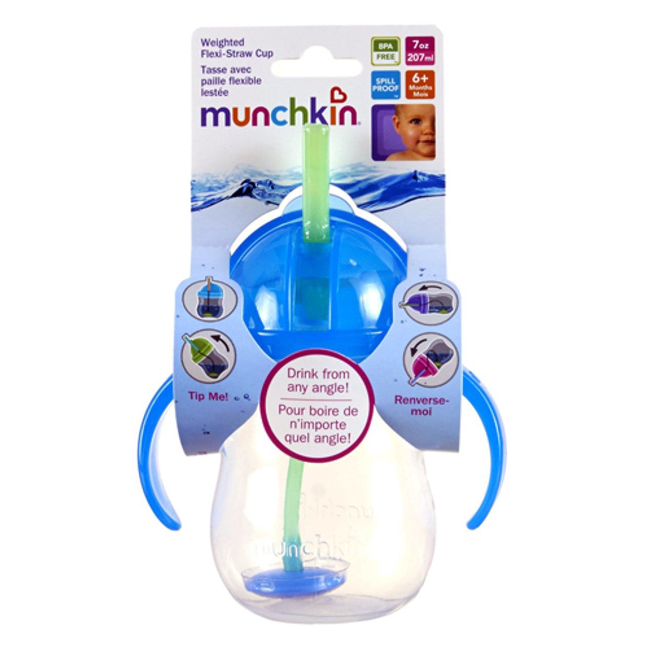 Munchkin Click Lock Weighted Straw Flexi Cup - 7 Oz