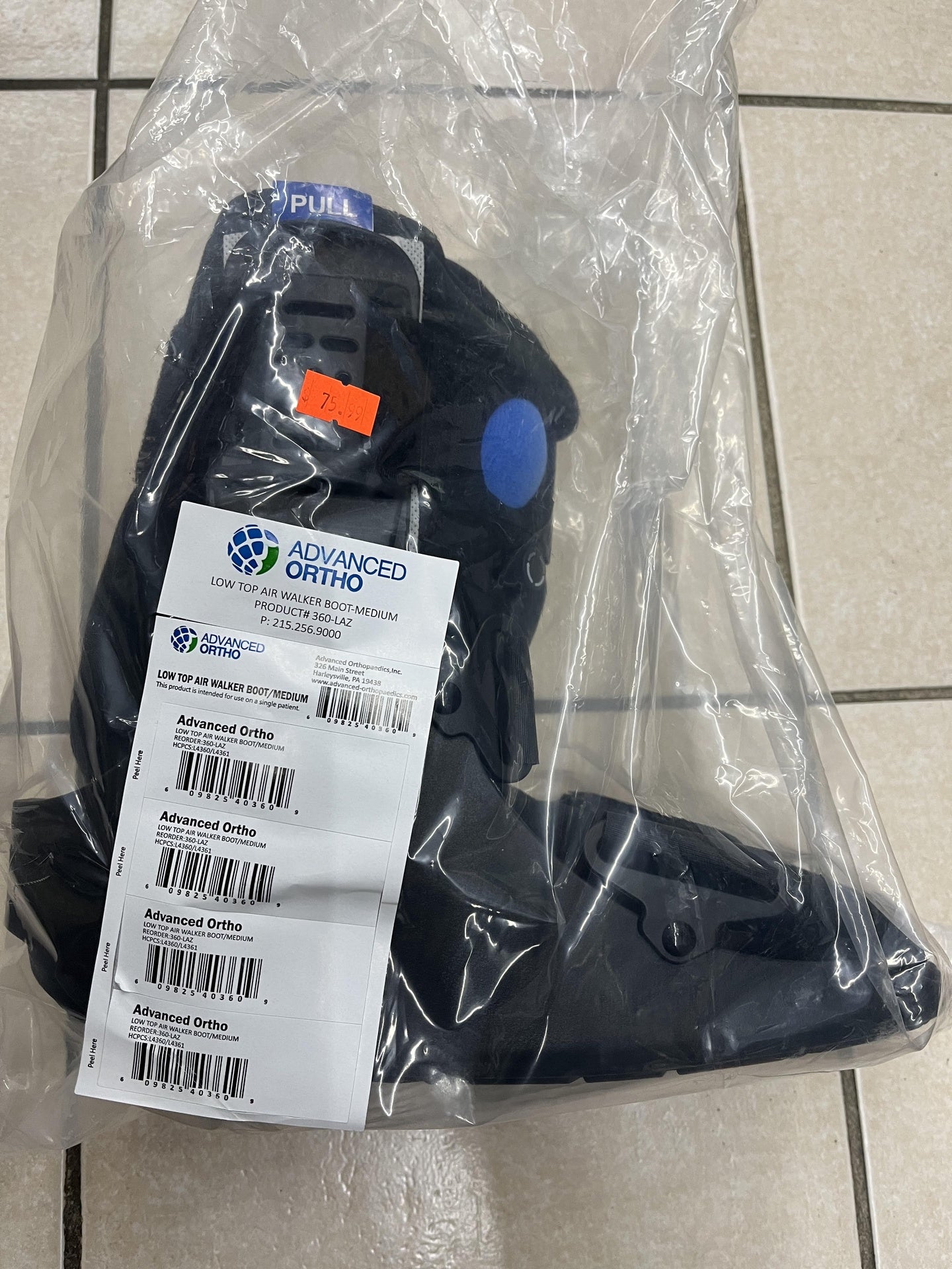 ADVANCED ORTHO LOW TOP AIR WALKER BOOT/MEDIUM
