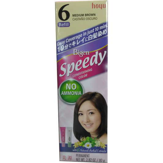 美源6號(小) Bigen Brand Speedy Conditioning Color *Refill (#6 Medium Brown) 2.82 oz (80g)