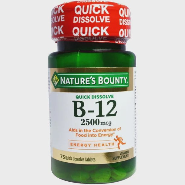 Nature's Bounty Vitamin B-12 2500 mcg Quick Dissolve Tablets - 75 ct