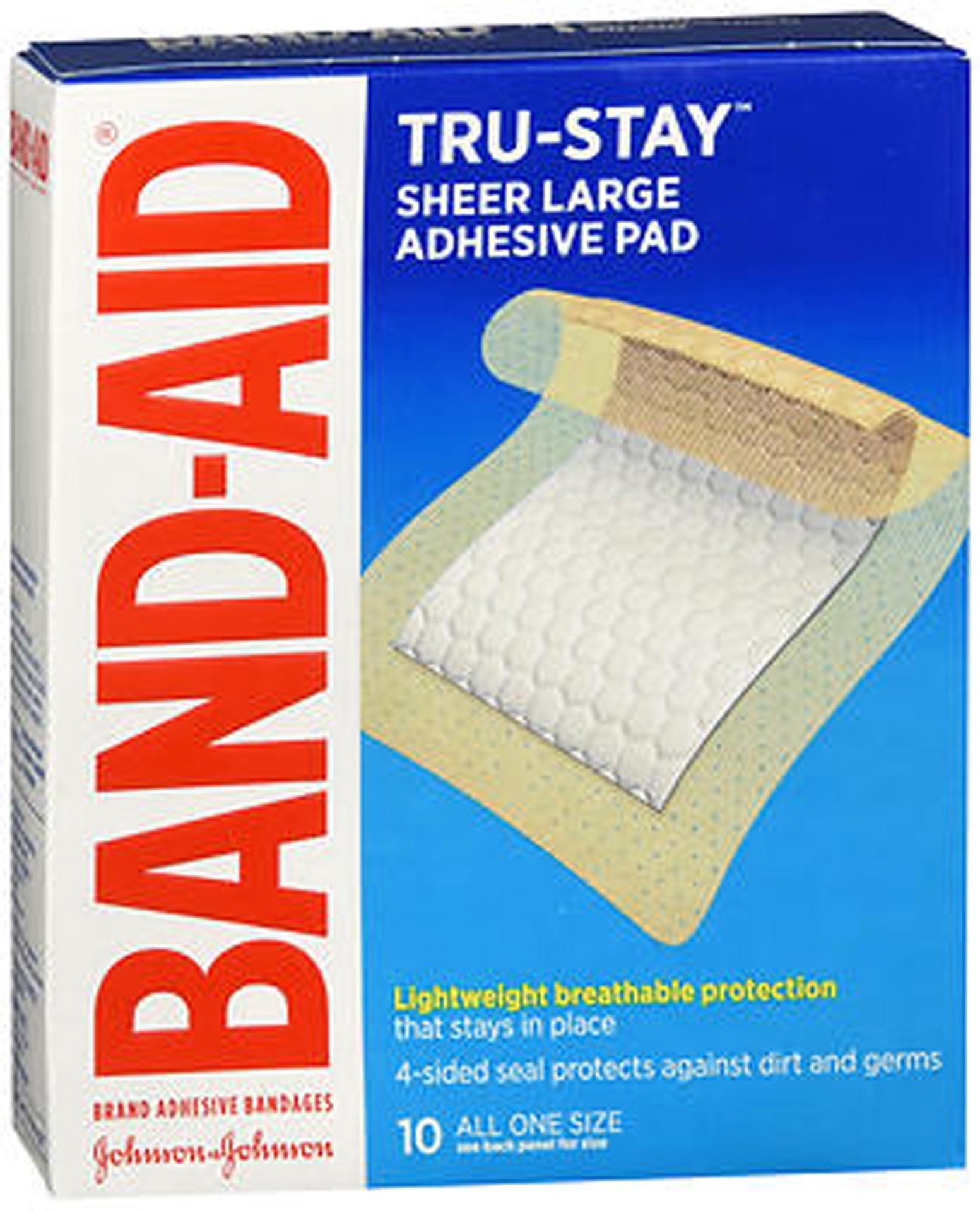 BAND-AID ADHESIVE PADS LARGE 2.875 X 4 IN 10 CT